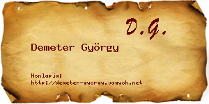 Demeter György névjegykártya