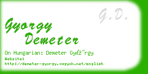 gyorgy demeter business card